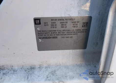 2013 Chevrolet Sonic Ls Auto from USA, damaged, VIN 1G1JA5SG3D4198699